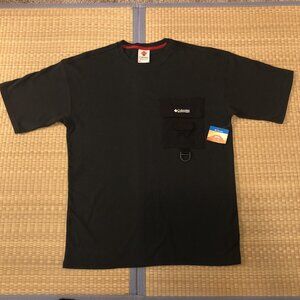 Columbia Field Creek™ Doubleknit Utility Pocket Tee — Men’s M — Washed Black / D